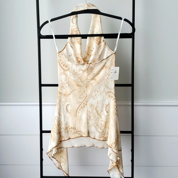 Draped Neck Semi Sheer Top - Picture 3 of 5